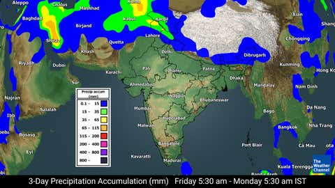 3-Day Rainfall Forecast Friday through Monday (TWC Met Team)