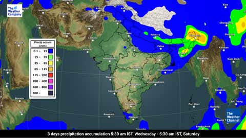 Rainfall forecast for 3 days from Wednesday to Saturday. (TWC Met Team)
