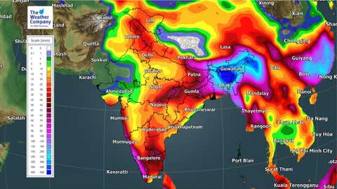 Five day rainfall accumulation from Wednesday to Sunday. (TWC Met Team)