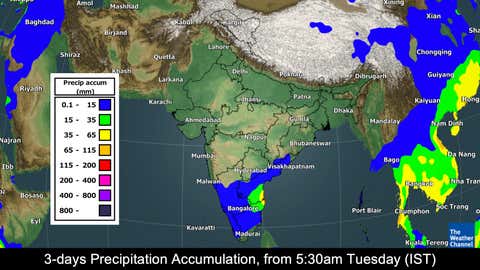 3-day rainfall accumulation from Tuesday to Thursday (TWC Edit Team)