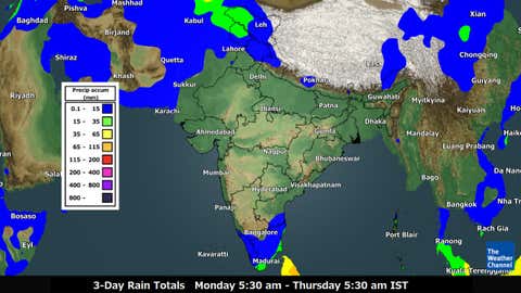 3-day rainfall forecast from Monday to Thursday morning. (TWC Met Team)