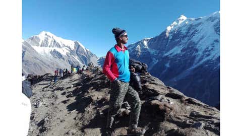 Vinod Mankar poses after reaching the summit. (Vinod Mankar)