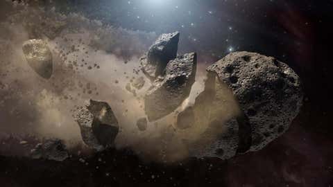 Bits and pieces of a disintegrating asteroid (NASA/JPL-Caltech)