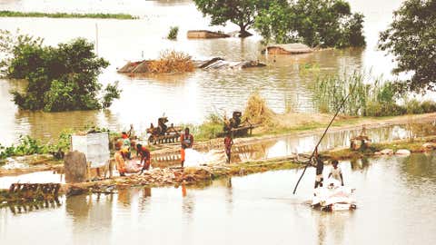 Ganga water level rises in Patna Diara area on Monday (Pramud Sharma/BCCL)