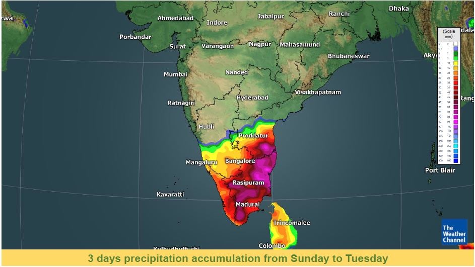 Heavy Rains Continue over Tamil Nadu and Kerala; Western Disturbance to