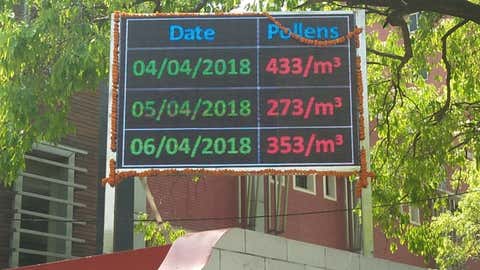 The digital pollen count monitor at VPCI, Delhi University (photo-India Science Wire)