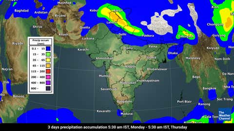 3-day rainfall forecast Monday through Thursday morning (TWC Met Team)