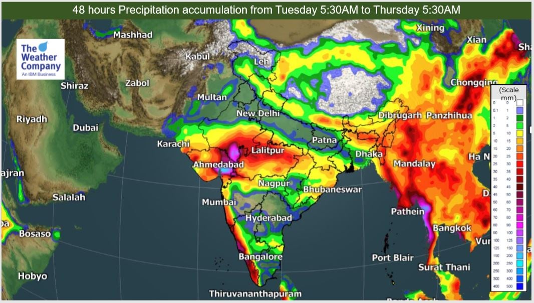 Red Warnings in Gujarat as Extremely Heavy Rainfall Forecast; Orange