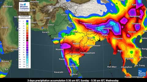 3-day rainfall accumulation from Friday to Saturday. (TWC Met Team)