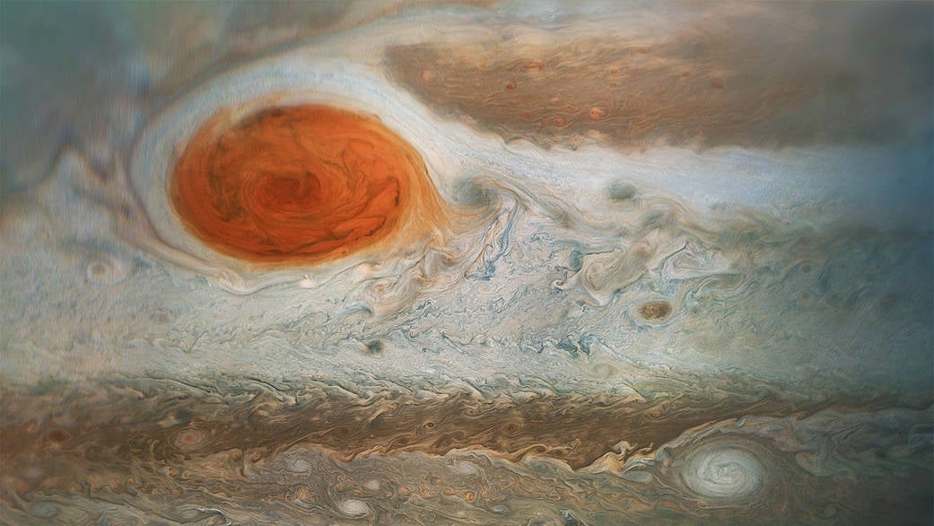 Jupiter Great Red Spot Inside Jupiter's Mega Storm: The Great Red