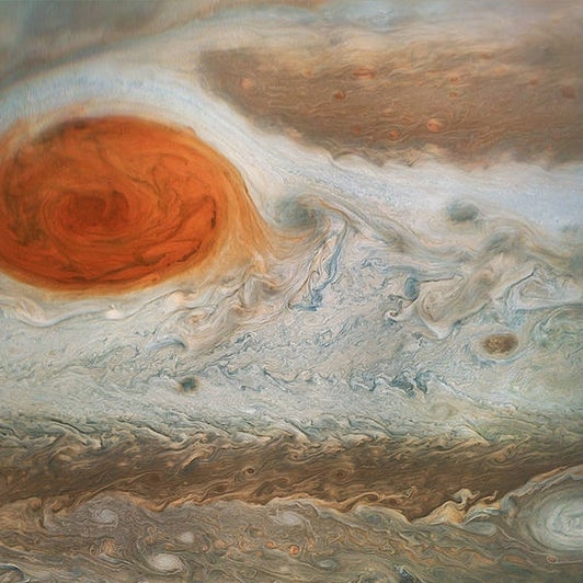Jupiter Great Red Spot Inside Jupiter's Mega Storm: The Great Red