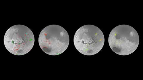 Global map of hydrated minerals on Mars (ESA)