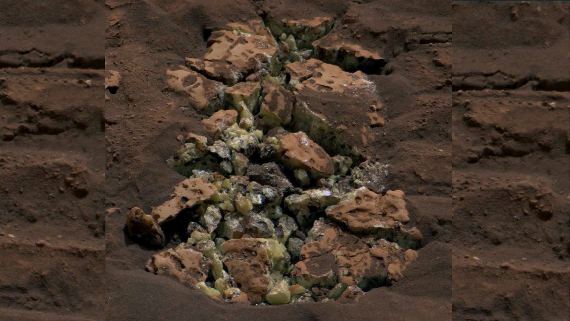 NASA's Curiosity Rover Unearths Pure Sulfur Crystals in Martian Rock