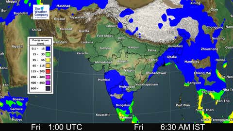 Rainfall accumulation over 3 days from Friday to Sunday (TWC Met Team)