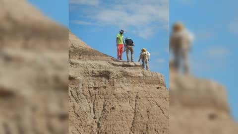 Researchers at the Omo Kibish Formation in southwestern Ethiopia. (Céline Vidal)