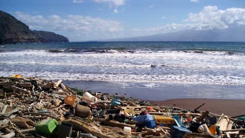 Plastic debris on a Hawaiian beach. (NOAA)