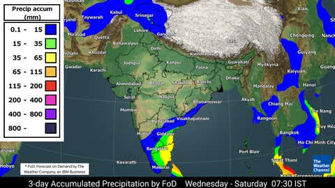 3-day rainfall forecast from Wednesday to Saturday morning. (TWC Met Team)