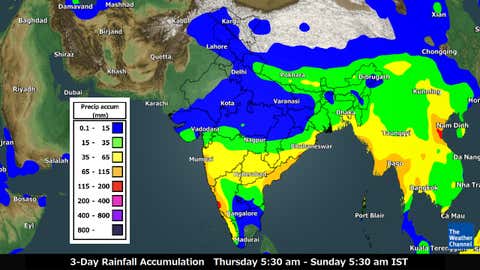 Thursday to Sunday morning 3-day precipitation forecast (TWC Met Team)