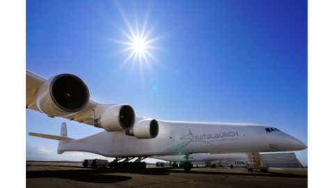 Stratolaunch, the world's largest airplane. (IANS) - in stratolaunch - World’s Largest Airplane Successfully Conducts Second Flight; Edges Closer to Space Vehicle Usage | The Weather Channel – Articles from The Weather Channel