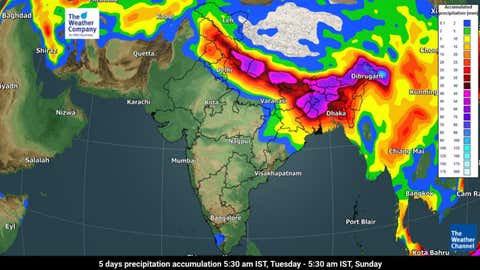 5 days precipitation accumulation from Tuesday to Sunday. (TWC Met Team)
