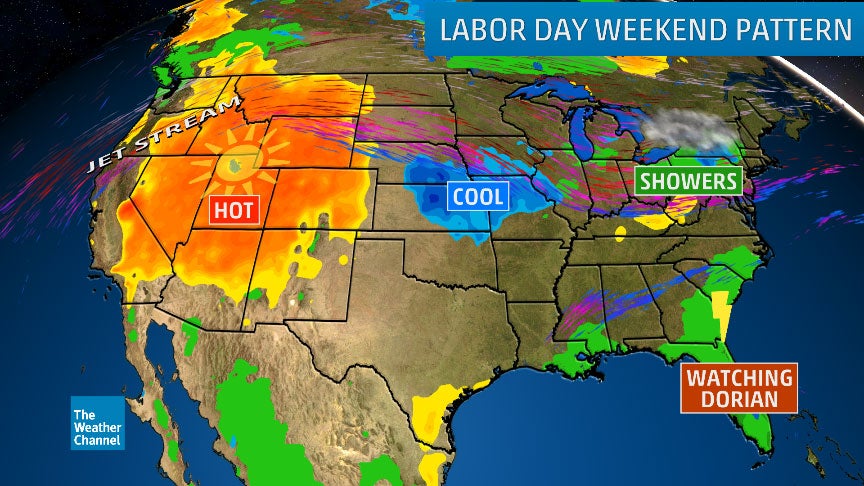 Labor Day Forecast Watching Dorian in the Southeast, Cool Midwest, Hot