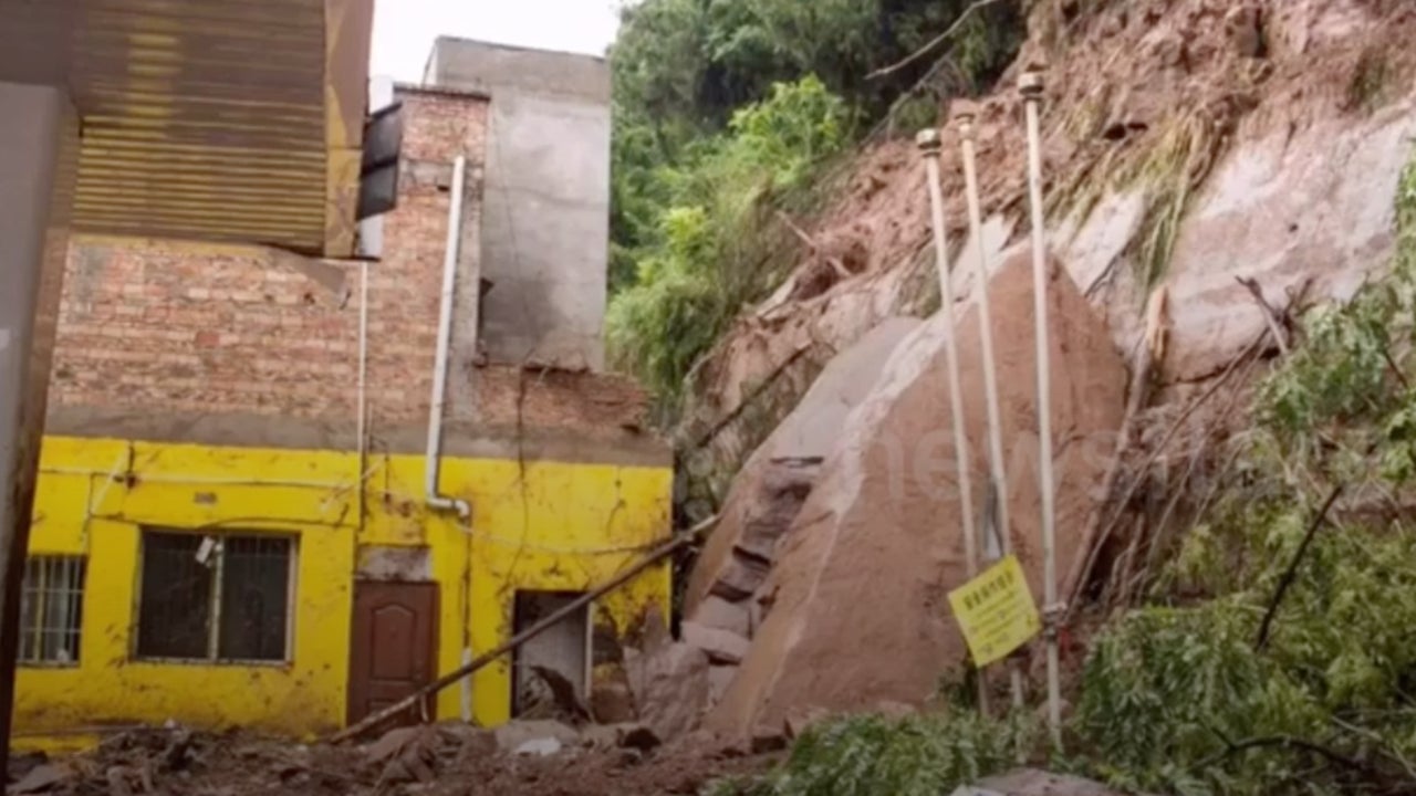 Near Gas Station >> Landslide Crashes Down Near Gas Station In Sichuan China The Near Gas Station >> Landslide Crashes Down Near Gas Station In Sichuan China The