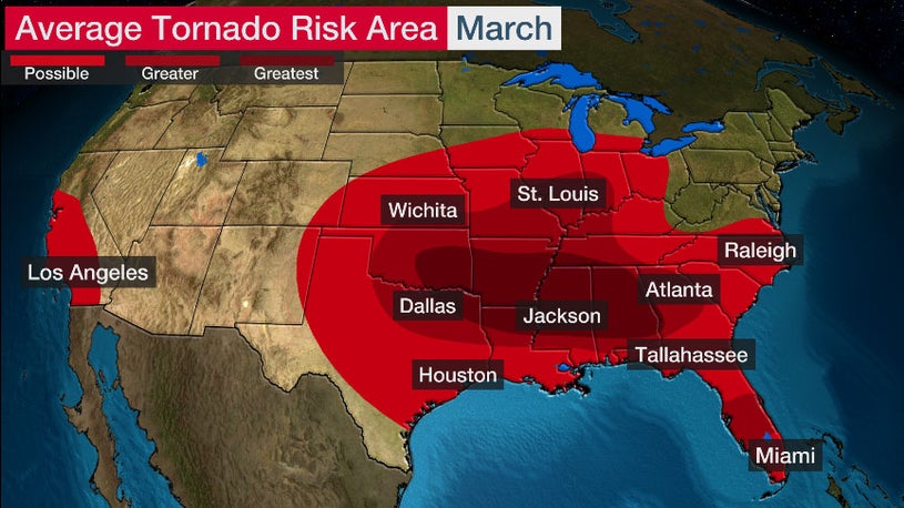 Your Average Tornado Risk By Month The Weather Channel Articles From The Weather Channel Weather Com 2022 Texas Tornados By Month Map