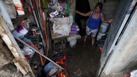 Elizabeth Morales show the damaged to her home after Hurricane Otis ripped through Acapulco, Mexico, Thursday, Oct. 26, 2023. The hurricane that strengthened swiftly before slamming into the coast early Wednesday as a Category 5 storm has killed at least 27 people as it devastated Mexico’s resort city of Acapulco.