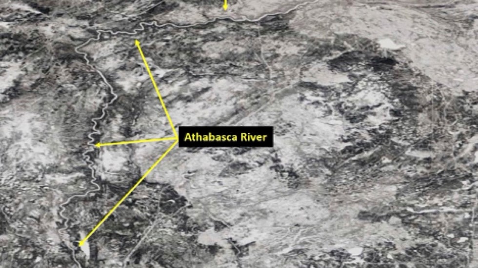 MODIS image of Athabasca and Clearwater rivers in Alberta, Canada, 4/13/20