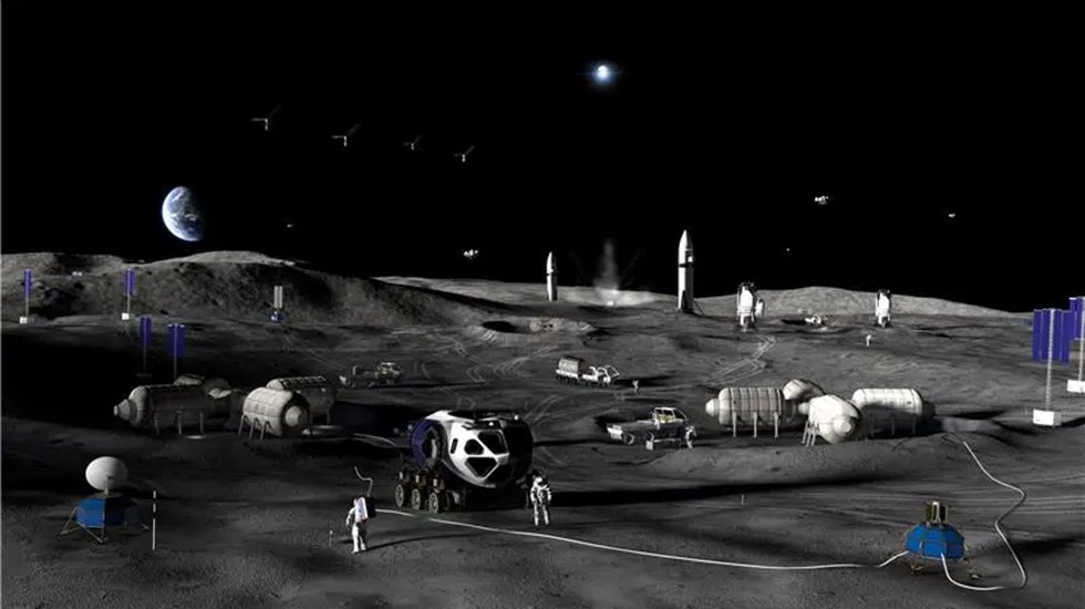 This is an artist&rsquo;s concept of Phase 3 of NASA&rsquo;s Moon Base. (NASA)