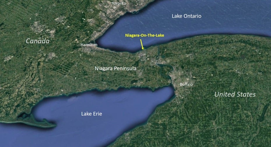 Map of Niagara region
