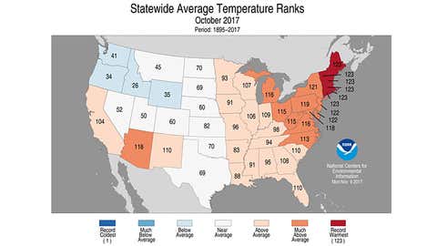 October 2017 Was Warmest On Record In New England Record Wettest In Michigan The Weather Channel Articles From The Weather Channel Weather Com