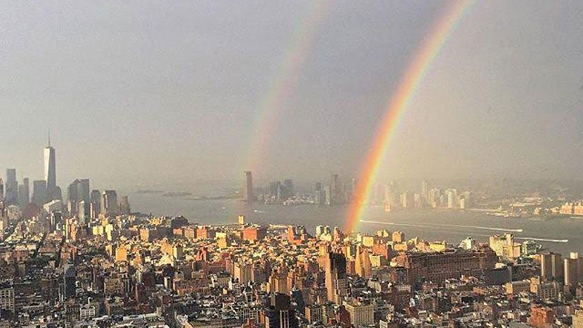 One Day Before 9/11 Anniversary, A Double Rainbow Appears Over New York