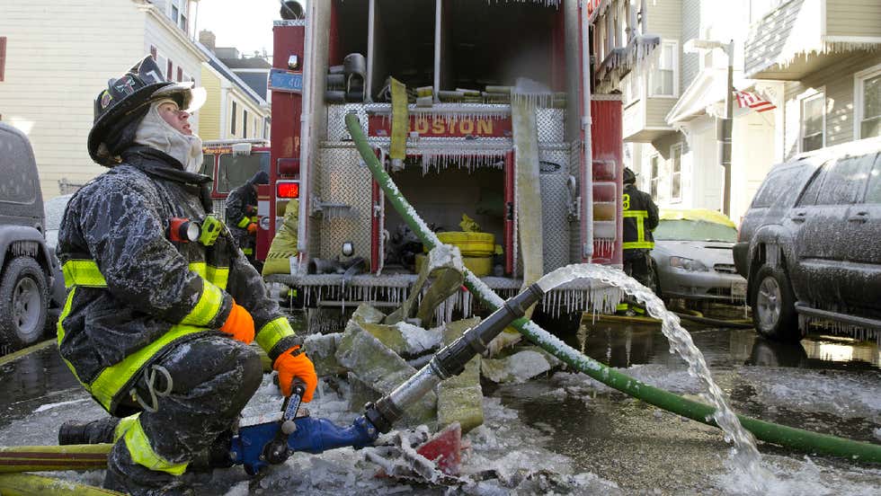 Boston Firefighters Battle Fire, Ice and Frigid Temperatures to Douse 6 ...
