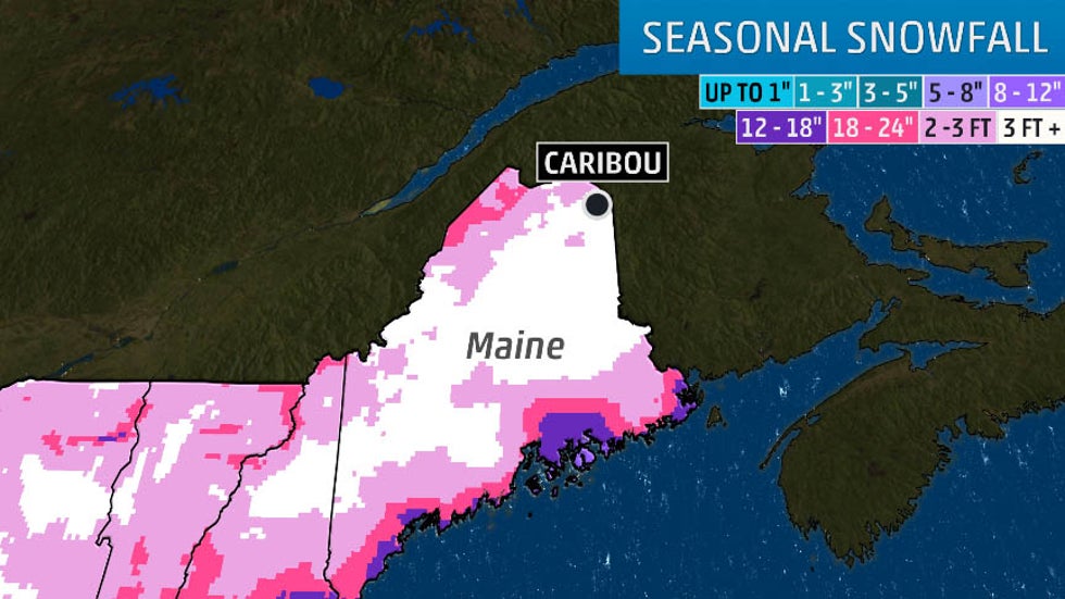 Caribou, Maine, One of America's Snowiest Places, Comes Up Just