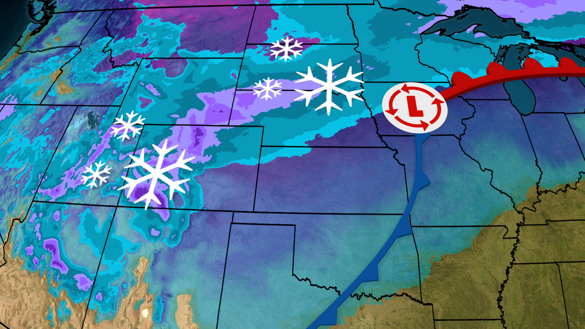 Strong Snow System Sweeping East