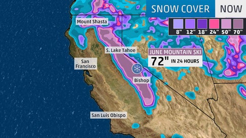 Snow Depth Map California Here's How California's 6 Feet of Snow in 24 Hours Compares to  Snow Depth Map California Here's How California's 6 Feet of Snow in 24 Hours Compares to