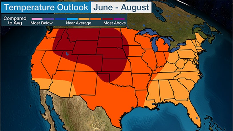Summer Temperature Outlook Hotter Than Average In West Plains But Not As Hot In Northeast The Weather Channel Articles From The Weather Channel Weather Com Summer Outlook 2022