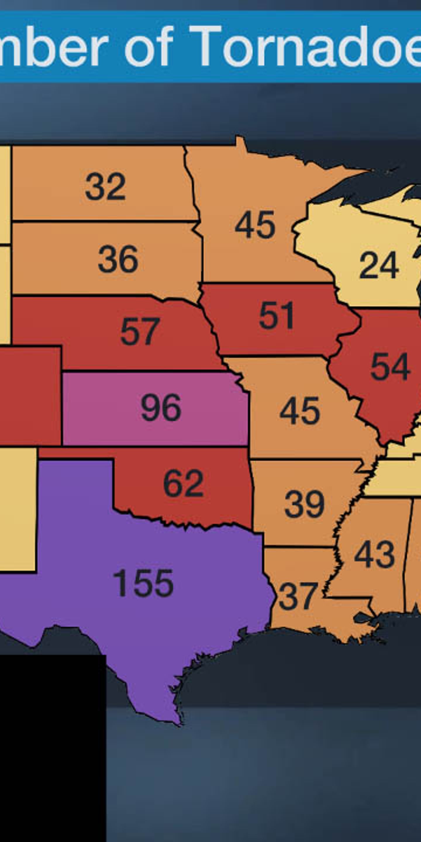 Here S How Many Tornadoes Your State Sees In A Typical Year The Weather Channel Articles From The Weather Channel Weather Com Top Ranked States On Tornados 2022