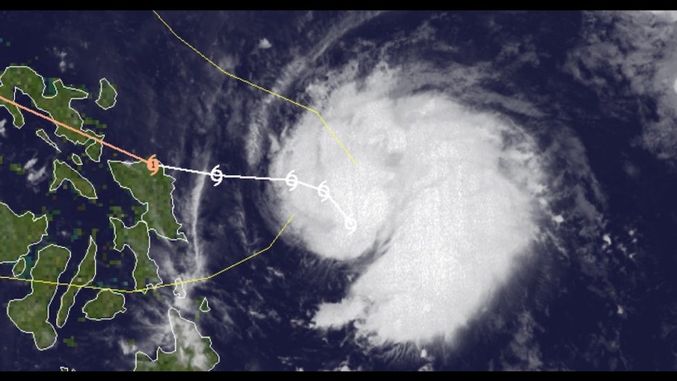 Visible image of TS Vongfong at 1730Z 5/12/20