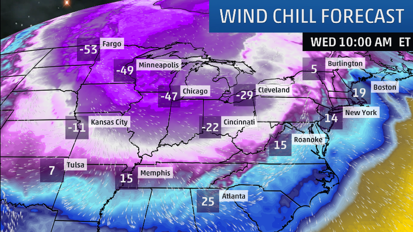 Arctic Cold Wind Chills Will Affect Over 100 Million People