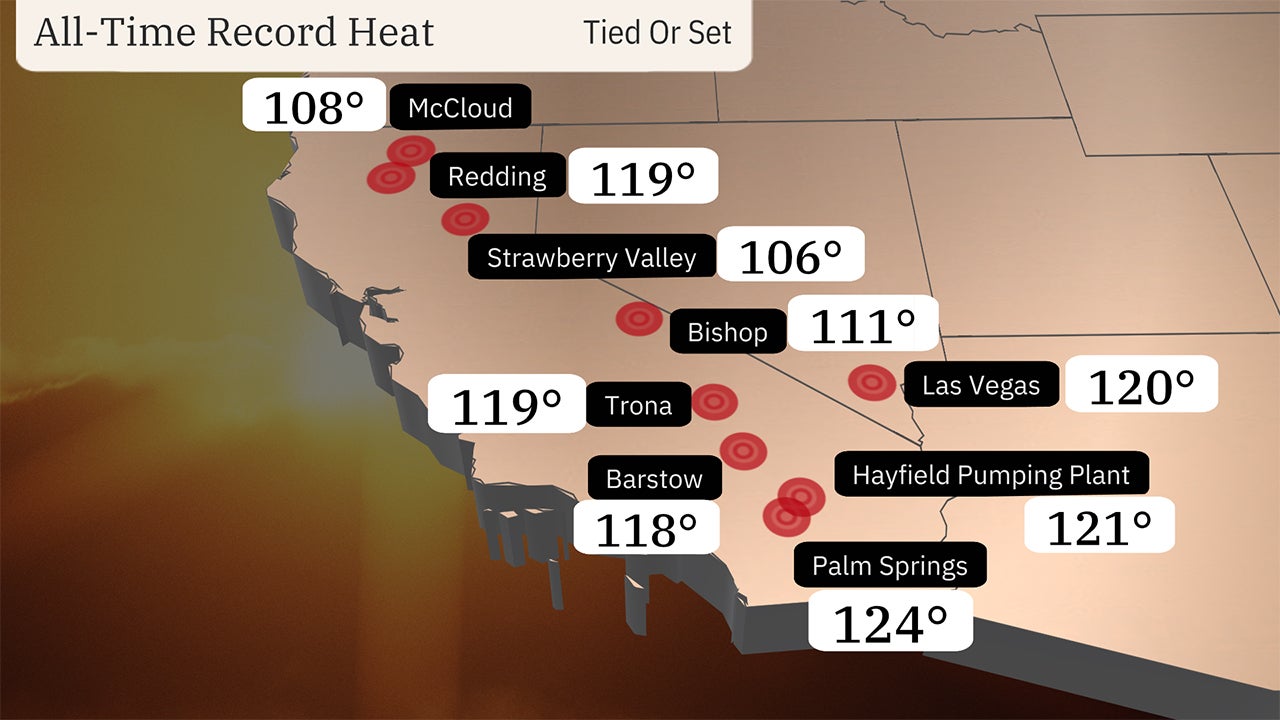 Western Heat Wave Tracker The AllTime Record Highs And RecordLong