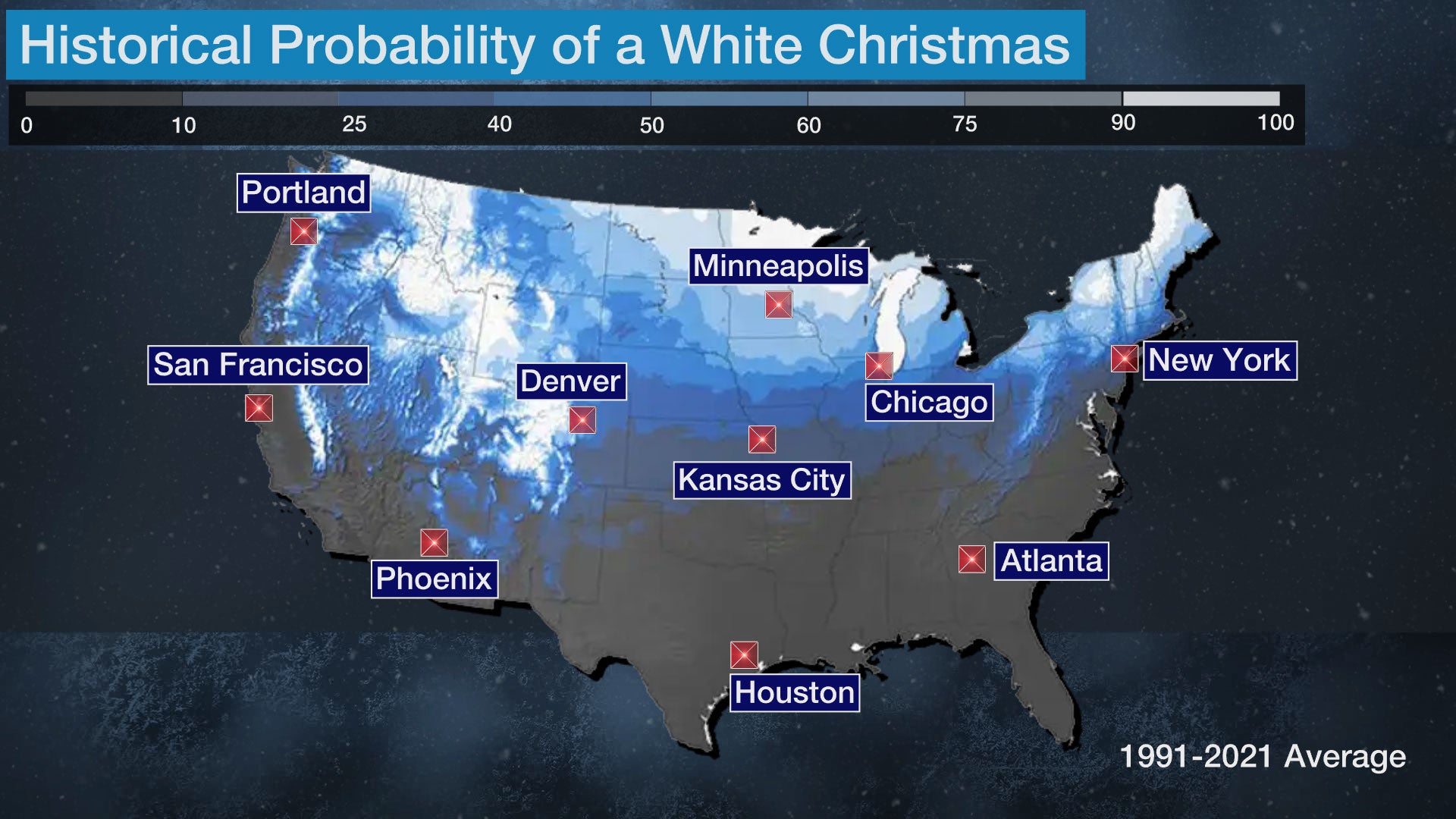 Will Denver Get A White Christmas 2022 White Christmas Forecast: Here's Where Snow May Be On The Ground This Year  | The Weather Channel - Articles From The Weather Channel | Weather.com
