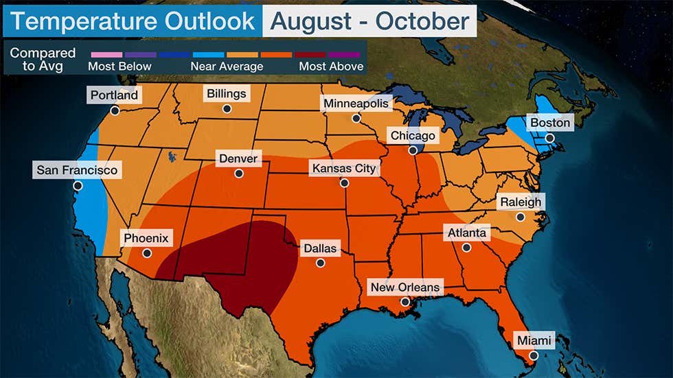 Late Summer, Early Fall Temperature Outlook For US | Weather.com