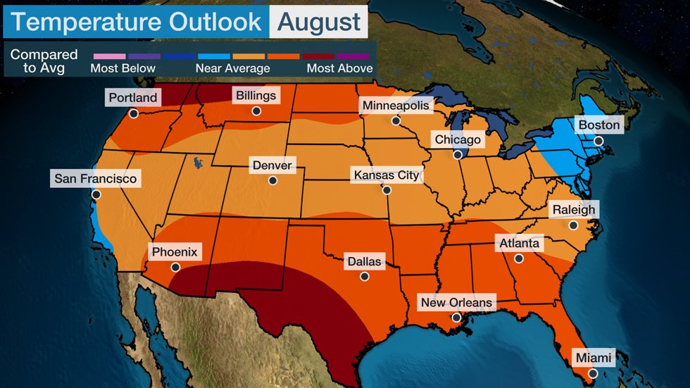 Late Summer, Early Fall Temperature Outlook Shows Where Heat Could ...
