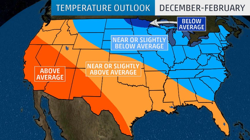 Winter 2019-20 Outlook: Colder Than Average in North, East; Warmer Than  Average in South, West | Weather.com