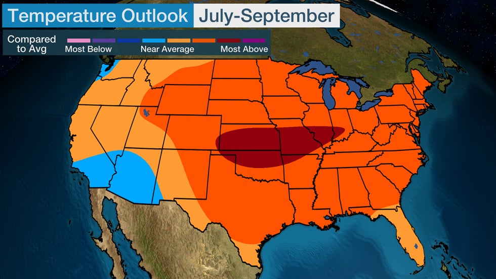 Temperature Outlook for the Rest of Summer