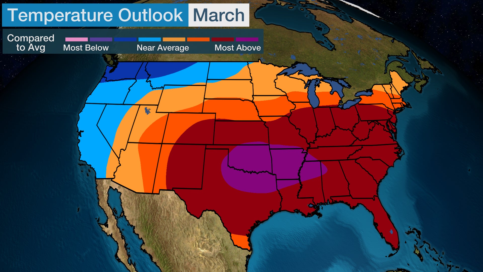 U.S. Early Spring Temperature Outlook: Warmer Than Average for Many ...