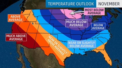 Weather Map Usa Temperature November 2019 U.S. Temperature Outlook: Cold in Midwest, East  Weather Map Usa Temperature November 2019 U.S. Temperature Outlook: Cold in Midwest, East