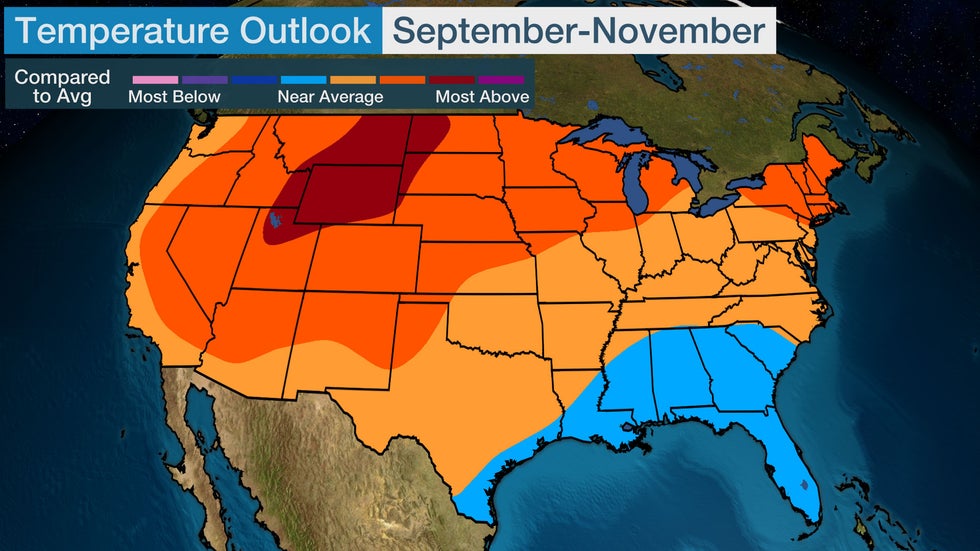 Fall Temperature Outlook: Warmer Than Average In West, Northern Tier ...